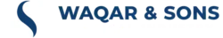 logo waqar and sons full white