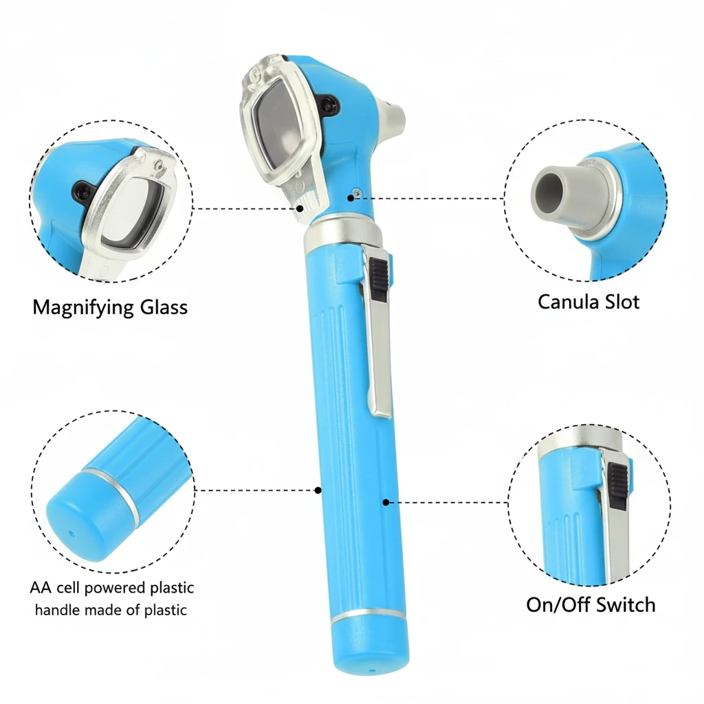 mini otoscope sky blue color mini otoscope sky blue color